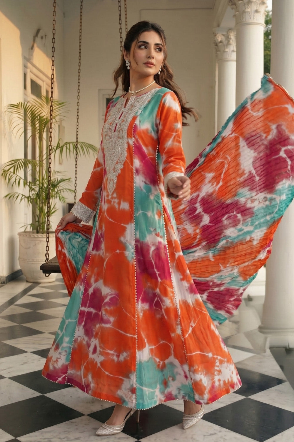 2 Piece - Embroidered Digital Printed Lawn Suit P001227