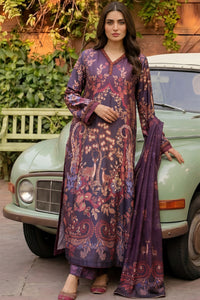 3 Piece - Embellished Printed Shamoz Silk Suit LFP1164