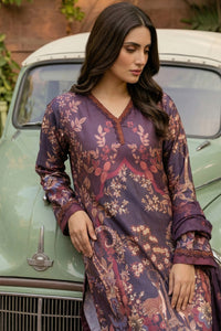 3 Piece - Embellished Printed Shamoz Silk Suit LFP1164