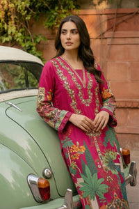 3 Piece - Embellished Printed Shamoz Silk Suit LFP1165