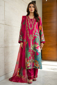 3 Piece - Embellished Printed Shamoz Silk Suit LFP1165
