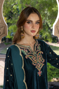 3 Piece - Embroidered Premium Velvet Suit V001017