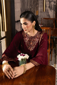 3 Piece - Embroidered Premium Velvet Suit V001018