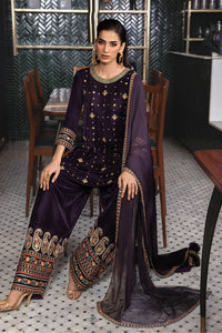 3 Piece - Embroidered Premium Velvet Suit V001020