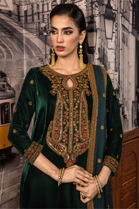 3 Piece - Embroidered Premium Velvet Suit V001016