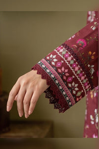 3 Piece - Embroidered Digital Printed Lawn Suit U001231 (Unstitched and Stitched)