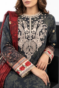 3 Piece - Embroidered Digital Printed Lawn Suit P001244