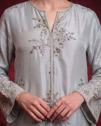 3 Piece - Premium Pure Tussar Silk Embroidered Suit LFP1170