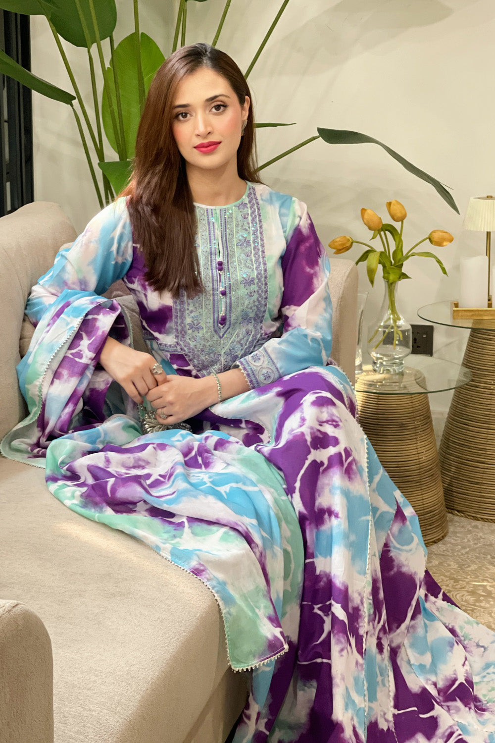 2 Piece - Embroidered Digital Printed Lawn Suit P001228