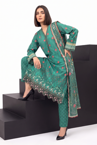 3 Piece - Embroidered Digital Printed Lawn Suit P001240