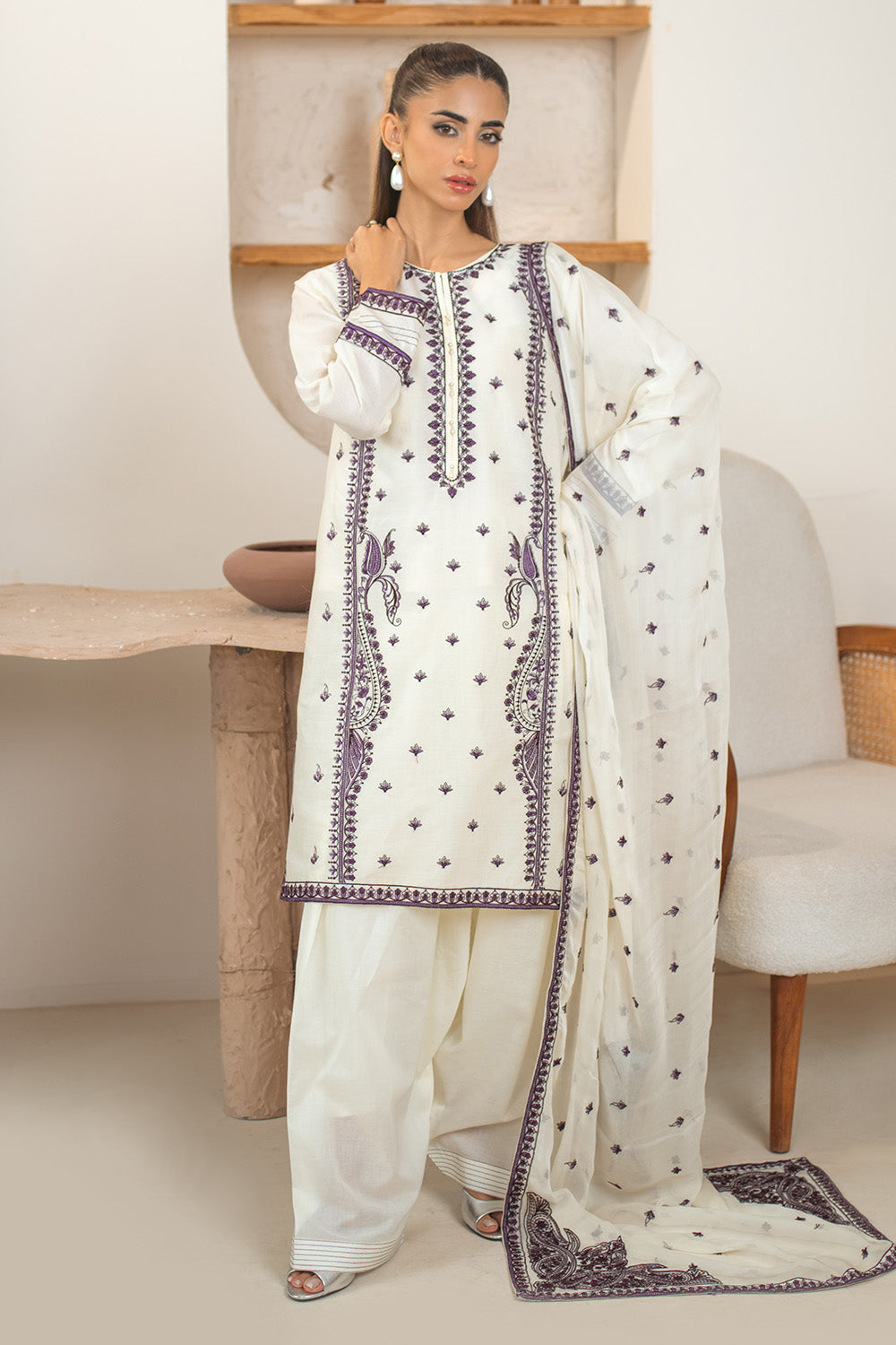 2 Piece - Embroidered Lawn Suit PB01070