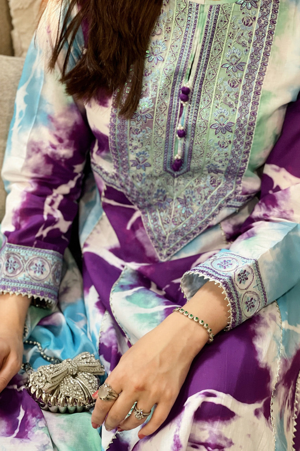 2 Piece - Embroidered Digital Printed Lawn Suit P001228