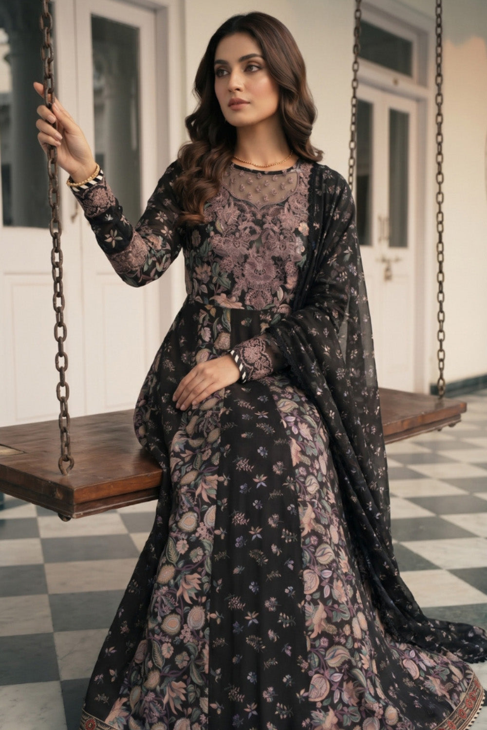2 Piece - Embroidered Digital Printed Lawn Suit P001229