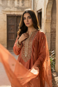 3 Piece - Premium Pure Silk Embroidered Suit LFP1146