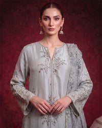 3 Piece - Premium Pure Tussar Silk Embroidered Suit LFP1170