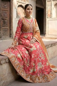 2 Piece - Embroidered Printed Shamoz Silk Suit LFP1151