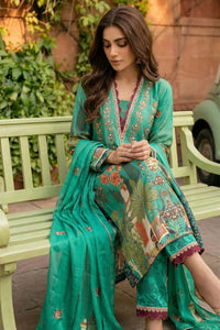 3 Piece - Embellished Printed Shamoz Silk Suit LFP1166