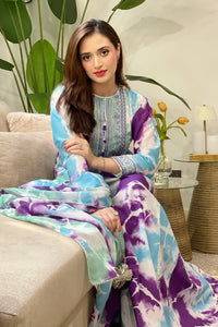 2 Piece - Embroidered Digital Printed Lawn Suit P001228