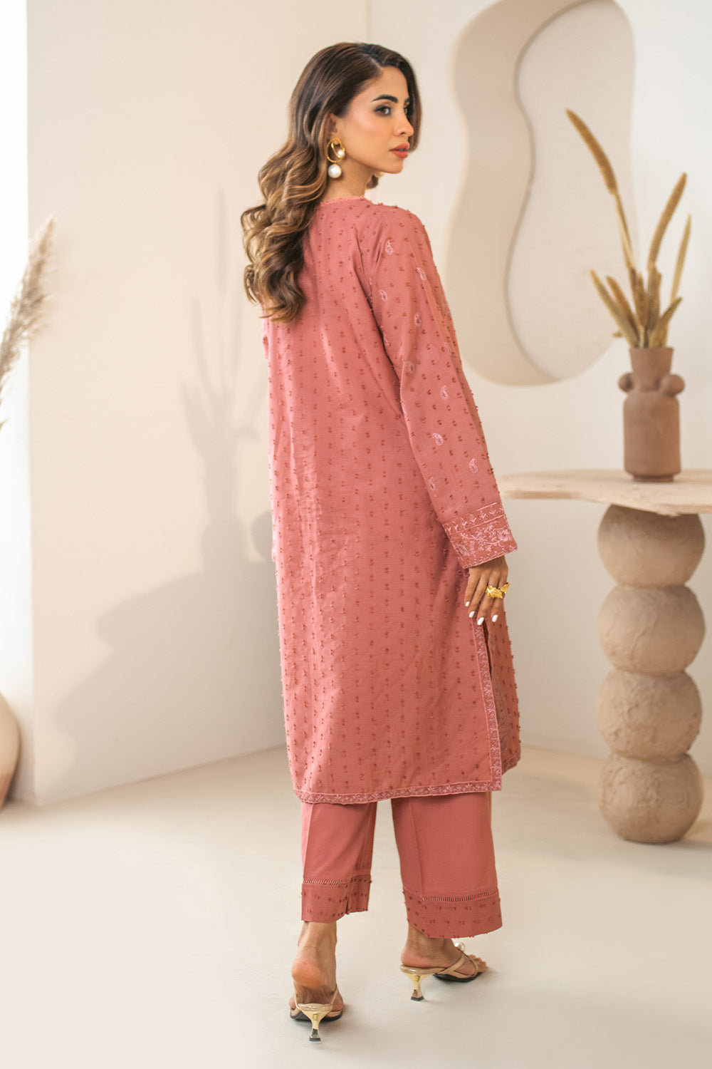 2 Piece - Embroidered Brosha Lawn Suit PB01066