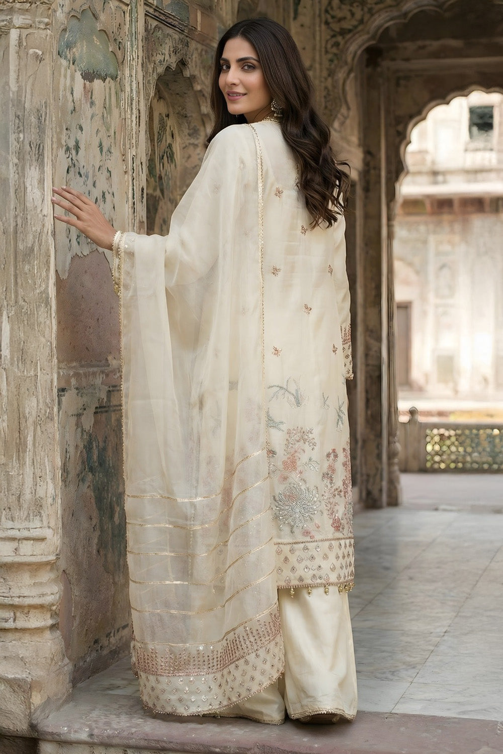 3 Piece - Premium Pure Silk Embroidered Suit LFP1149