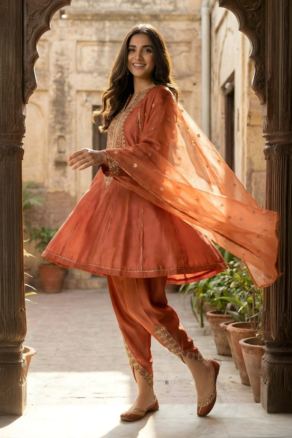 3 Piece - Premium Pure Silk Embroidered Suit LFP1146