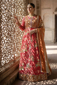 2 Piece - Embroidered Printed Shamoz Silk Suit LFP1151