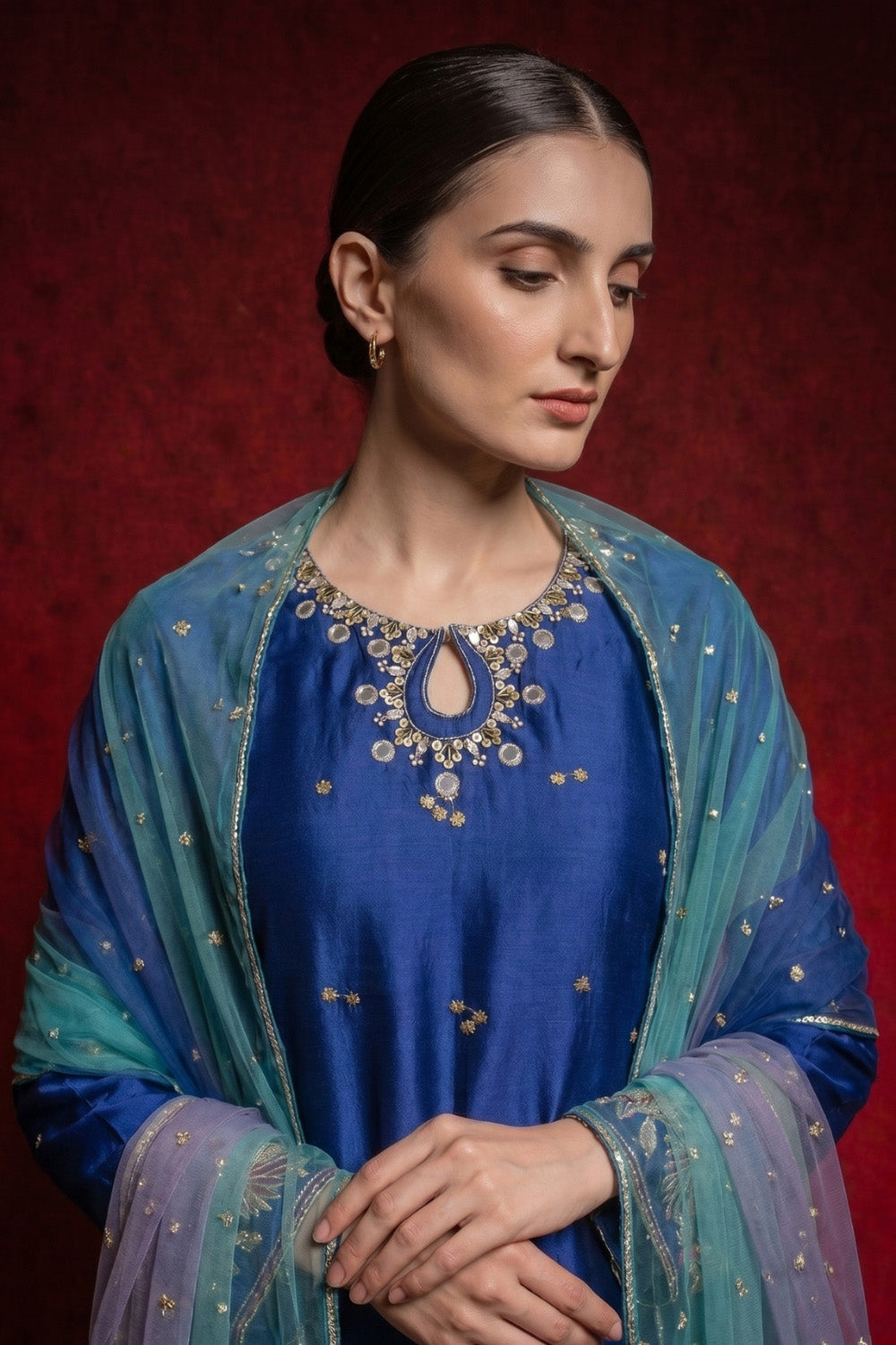 3 Piece - Premium Pure Sheesha Silk Embroidered Suit LFP1150