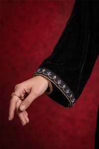 2 Piece - Embroidered Velvet Suit V1022