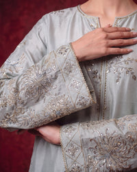 3 Piece - Premium Pure Tussar Silk Embroidered Suit LFP1170