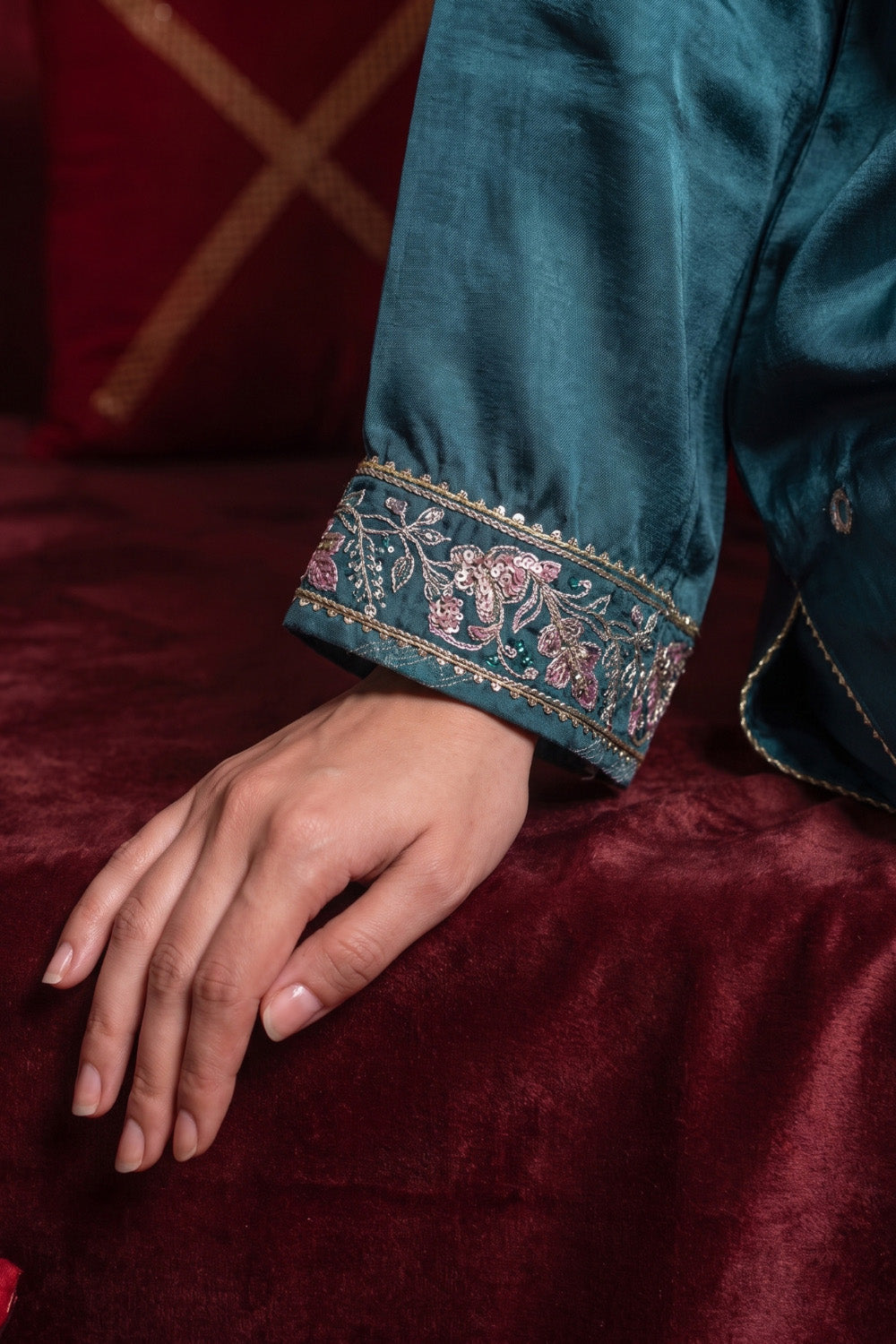 3 Piece - Premium Pure Tussar Silk Embroidered Suit LFP1153