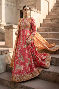 2 Piece - Embroidered Printed Shamoz Silk Suit LFP1151