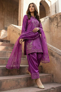 3 Piece - Premium Pure Silk Embroidered Suit LFP1148