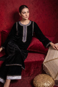 2 Piece - Embroidered Velvet Suit V1022