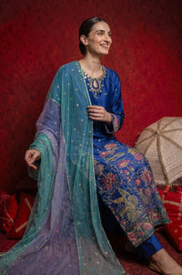 3 Piece - Premium Pure Sheesha Silk Embroidered Suit LFP1150