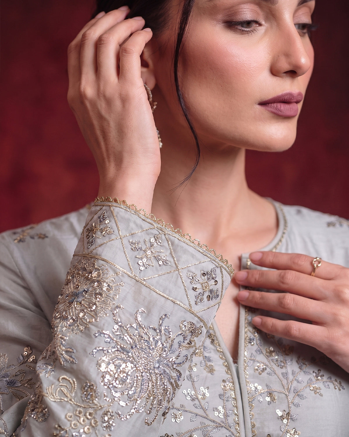 3 Piece - Premium Pure Tussar Silk Embroidered Suit LFP1170