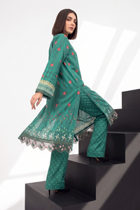 3 Piece - Embroidered Digital Printed Lawn Suit P001240