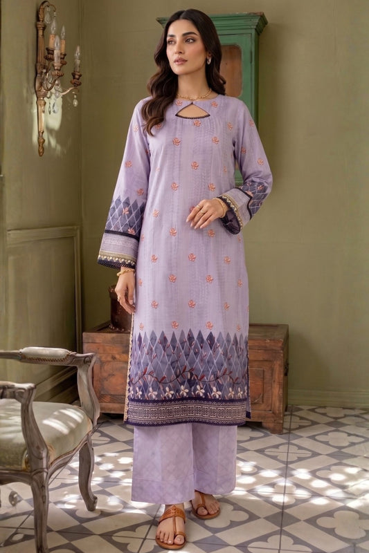 2 Piece - Embroidered Digital Printed Lawn Suit P001249