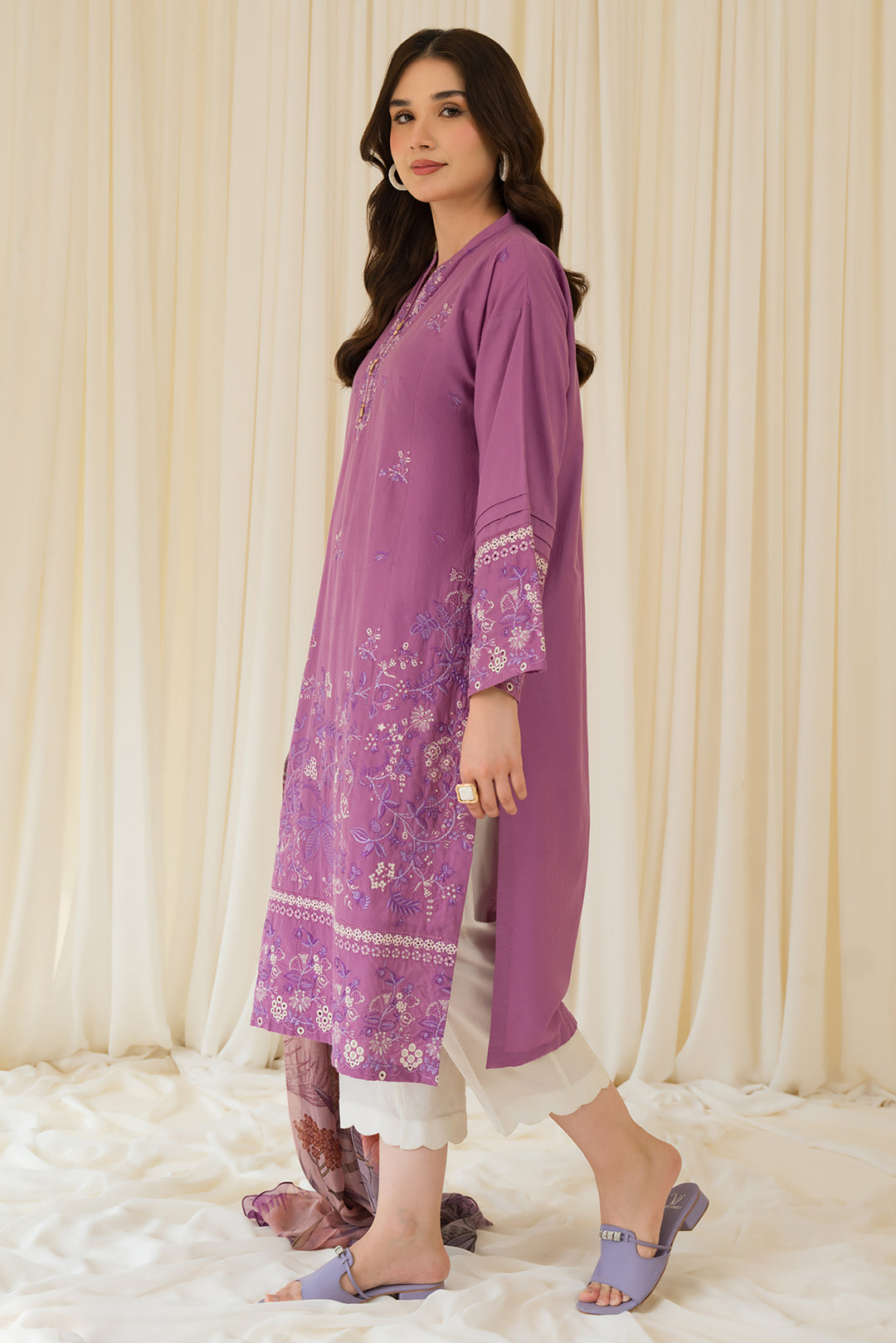 2 Piece - Embroidered Cambric Suit P0799