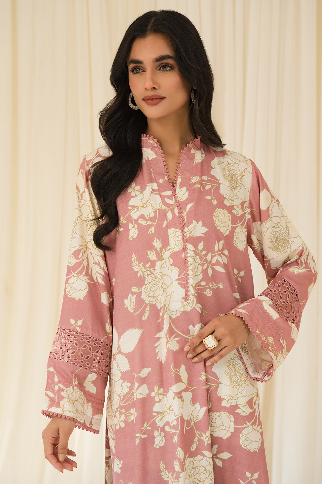 2 Piece - Embroidered Khaddar Suit P0833