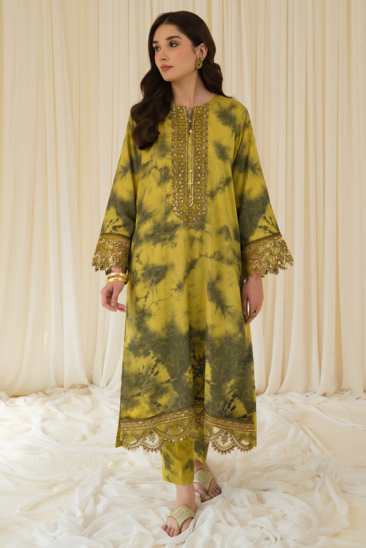 2 Piece - Embroidered Linen Texture Suit PB912