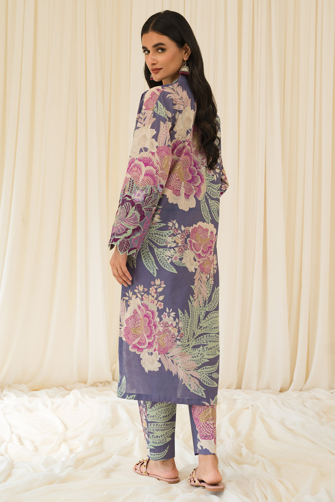 2 Piece - Embroidered Cambric Suit P0824