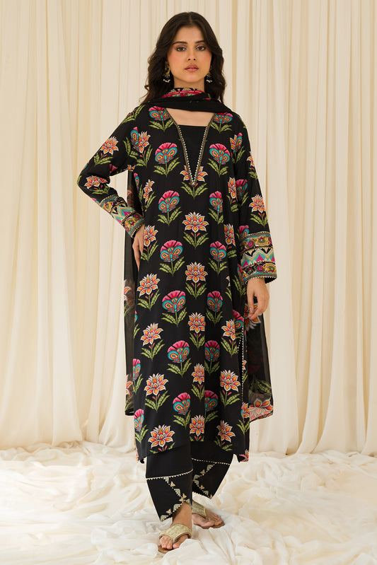 3 Piece - Digital Printed Linen Suit P0827