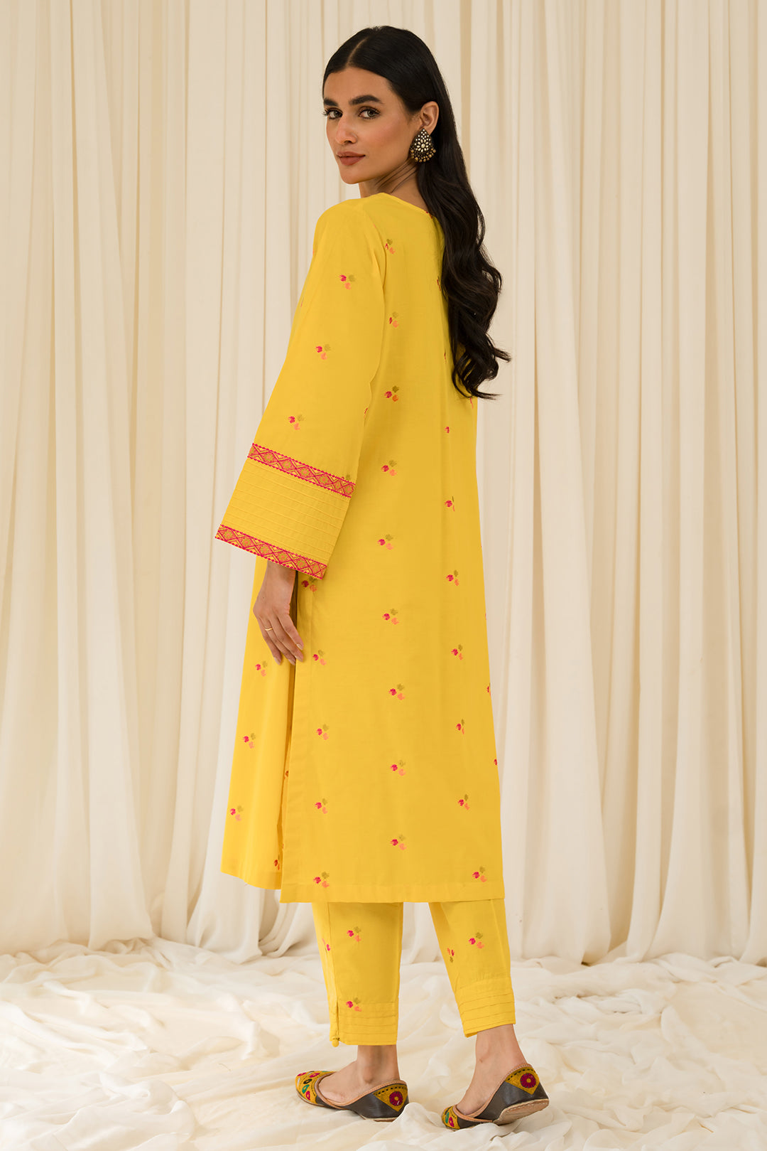 2 Piece - Embroidered Dyed Cambric Suit P0797