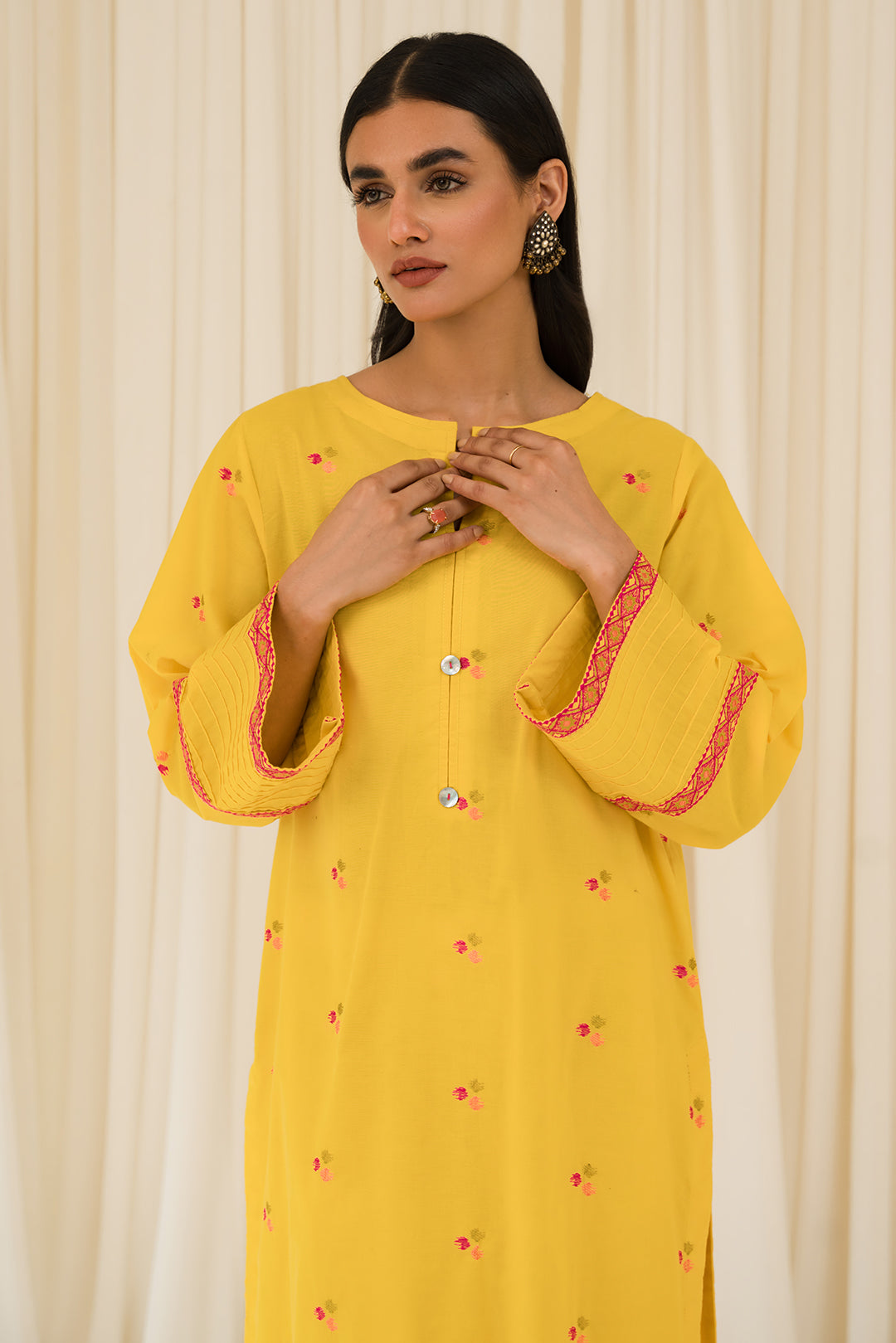 2 Piece - Embroidered Dyed Cambric Suit P0797