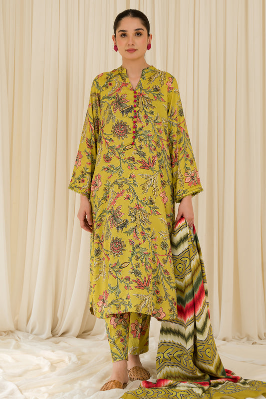 3 Piece - Digital Printed Linen Suit P0898A (SO)