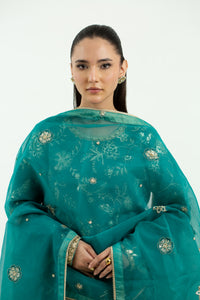 3 Piece - Embroidered Raw Silk Suit LFP1134