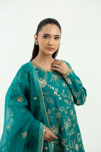 3 Piece - Embroidered Raw Silk Suit LFP1134