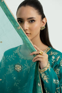 3 Piece - Embroidered Raw Silk Suit LFP1134