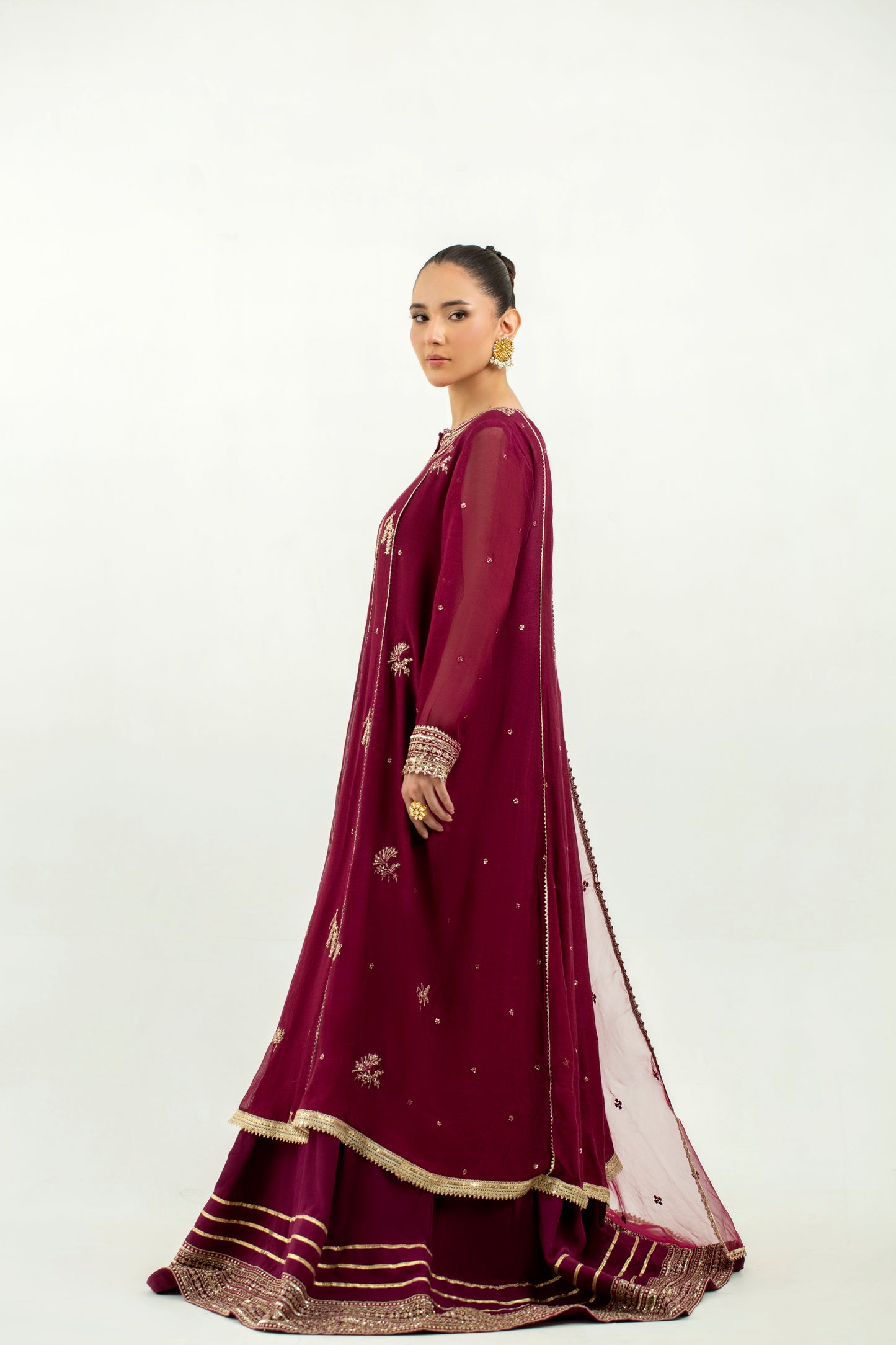 2 Piece - Embroidered Cotton Staple Khadi Net Suit LFP1137