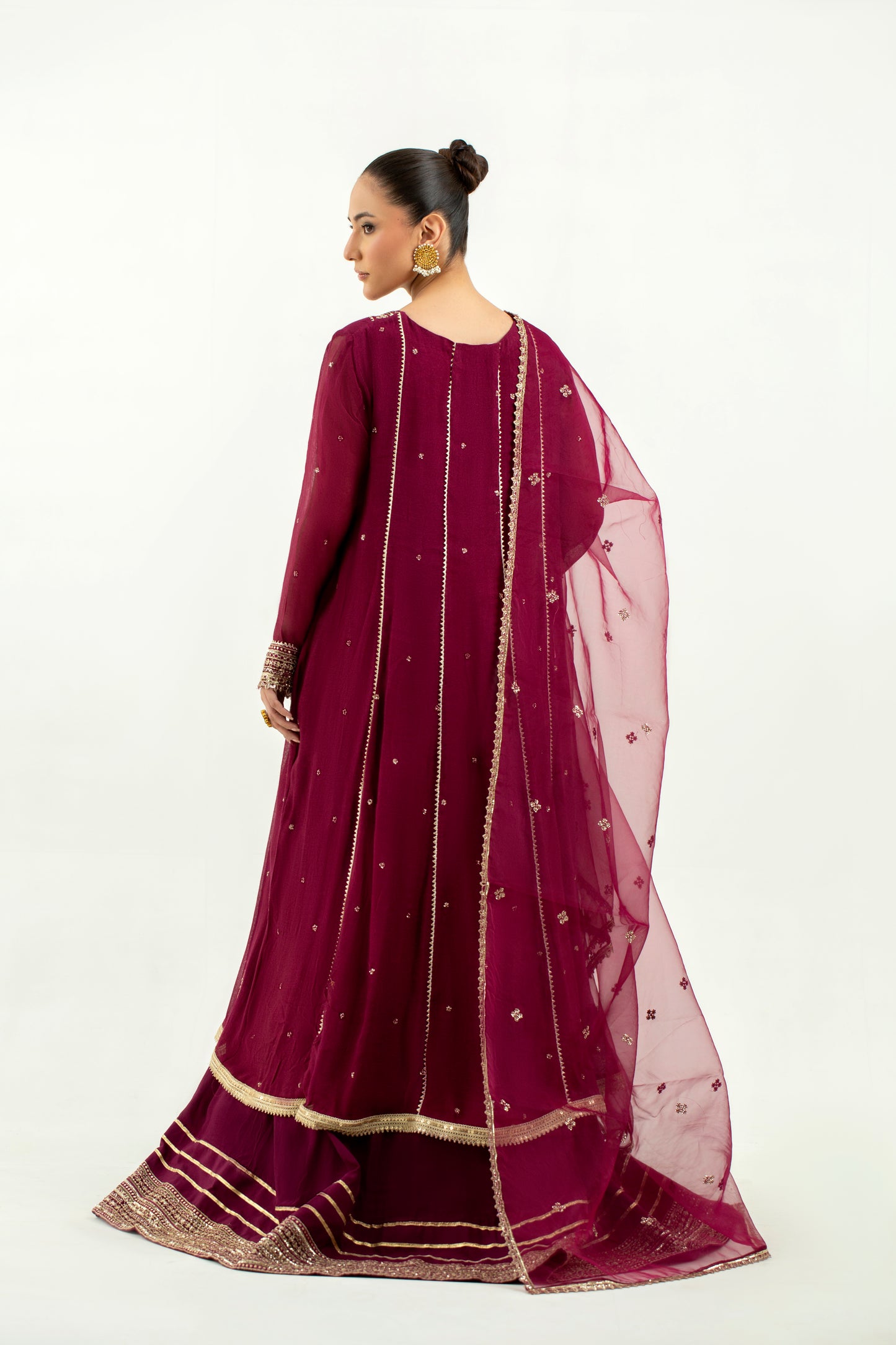 2 Piece - Embroidered Cotton Staple Khadi Net Suit LFP1137